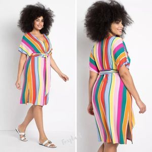 NEW Eloquii Rainbow Wrap Around Dress, size 16